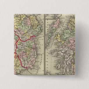 Badge Carré 5 Cm Irlande, Écosse