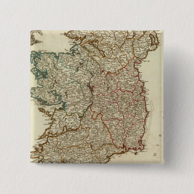 Badge Carré 5 Cm Irlande et Angleterre (Devant)