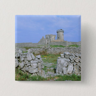 Badge Carré 5 Cm Irlande, Inishmore, île d'Aran, fort de Dun Aengus