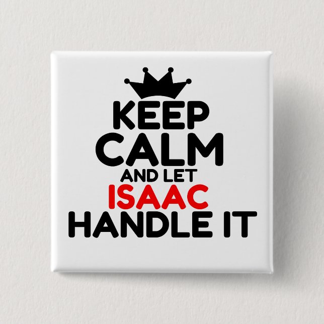 BADGE CARRÉ 5 CM ISAAC (Devant)