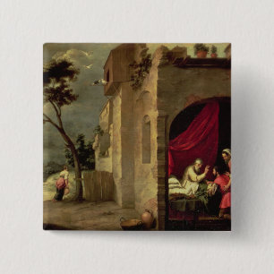 Badge Carré 5 Cm Isaac bénissant Jacob