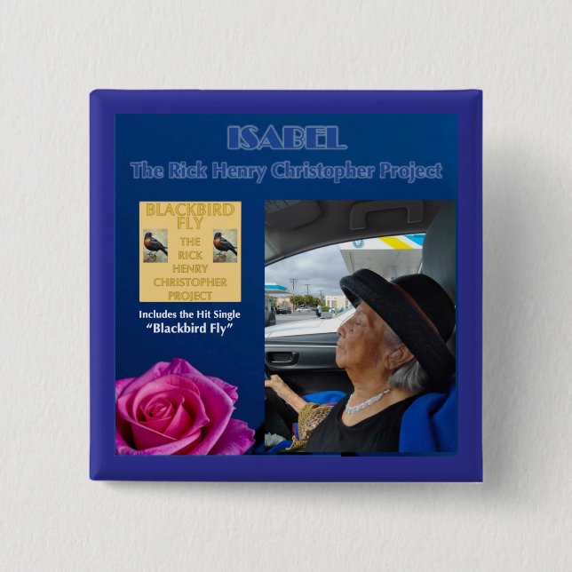 Badge Carré 5 Cm Isabel le bouton (Devant)