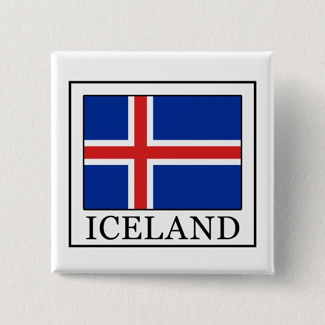 Badge Carré 5 Cm Islande (Devant)