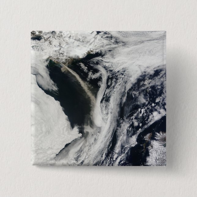 Badge Carré 5 Cm Islande - printempsÂ's Eyjafjallajââââââââââââââââ (Devant)