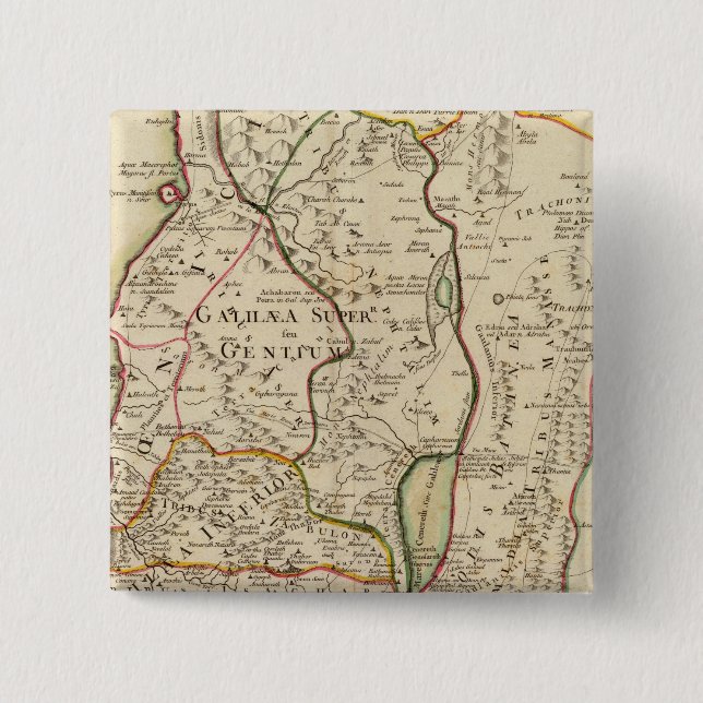 Badge Carré 5 Cm Israël et la Palestine (Devant)