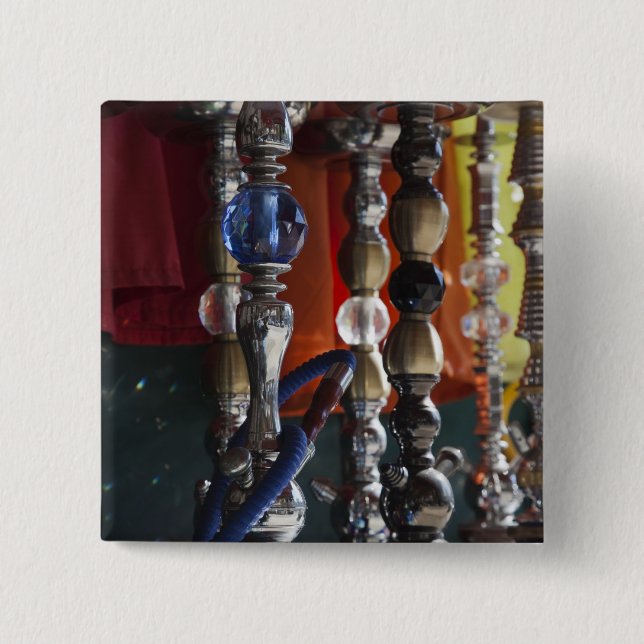 Badge Carré 5 Cm Israel, Tel Aviv, Jaffa, sheesha water pipes (Devant)