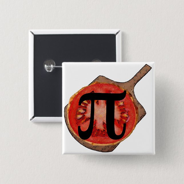 Badge Carré 5 Cm Italian Tomato Pi Button (Devant & derrière)