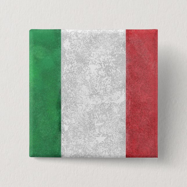 Badge Carré 5 Cm Italie (Devant)