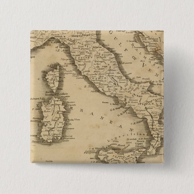 Badge Carré 5 Cm Italie 18 (Devant)