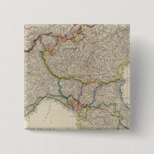 Badge Carré 5 Cm Italie du Nord avec Sardaigne