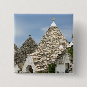 Badge Carré 5 Cm Italie, Pouilles, Alberobello, Terra dei Trulli,