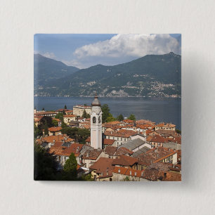 Badge Carré 5 Cm Italie, province de Côme, Menaggio. Vue de la vill