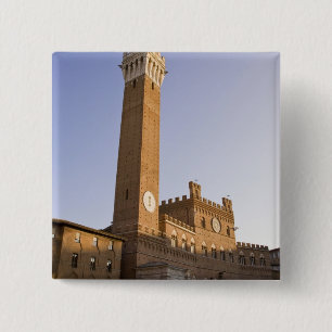 Badge Carré 5 Cm Italie, Toscane, Sienne. Torre del Mangia sur