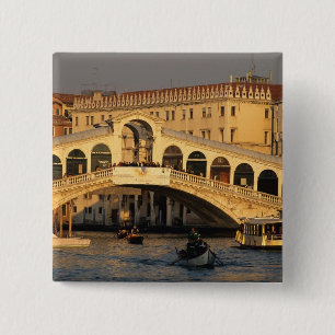Badge Carré 5 Cm Italie, Vénétie, Venise, Canal Grande et Rialto