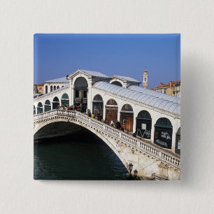 Badge Carré 5 Cm Italie, Vénétie, Venise, traversée du pont du Rial