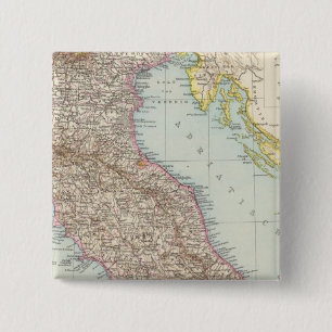 Badge Carré 5 Cm Italien nordliche Halfte, carte de l'Italie du Nor
