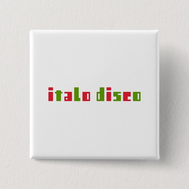 BADGE CARRÉ 5 CM ITALO DISCO (Devant)