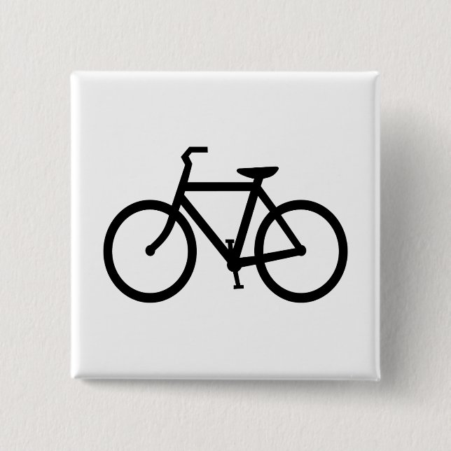 Badge Carré 5 Cm Itinéraire vélo noir (Devant)