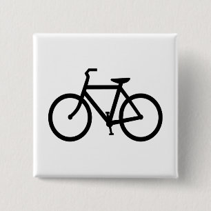 Badge Carré 5 Cm Itinéraire vélo noir