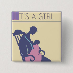 Badge Carré 5 Cm <It's a Girl> par Steve Collier