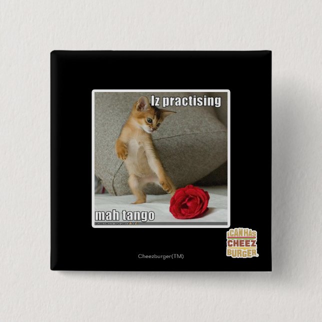 Badge Carré 5 Cm Iz pratiquant le tango d'heure-milliampère (Devant)