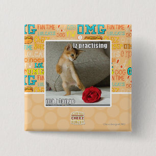 Badge Carré 5 Cm Iz pratiquant le tango d'heure-milliampère