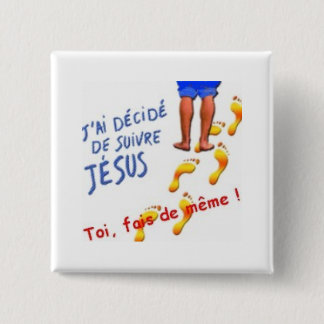 Badge Carré 5 Cm j ai decide de suivre jesus