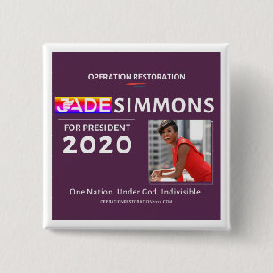 Badge Carré 5 Cm Jade Simmons for President 2020