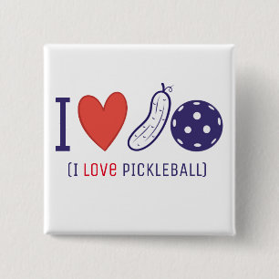 Badge Carré 5 Cm J'adore le Pickleball