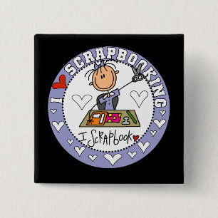 Badge Carré 5 Cm J'adore le scrapbooking