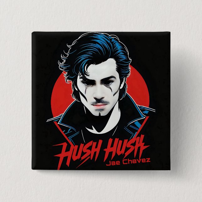 Badge Carré 5 Cm Jae Chávez - COUSH HUSH (Devant)