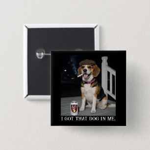 Badge Carré 5 Cm J'ai Ce Chien En Moi, Personnalité Amusante de Bea