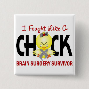 Badge Carré 5 Cm J'ai combattu comme un survivant de chirurgie