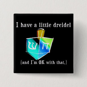 Badge Carré 5 Cm J'ai de petits boutons d'un Dreidel