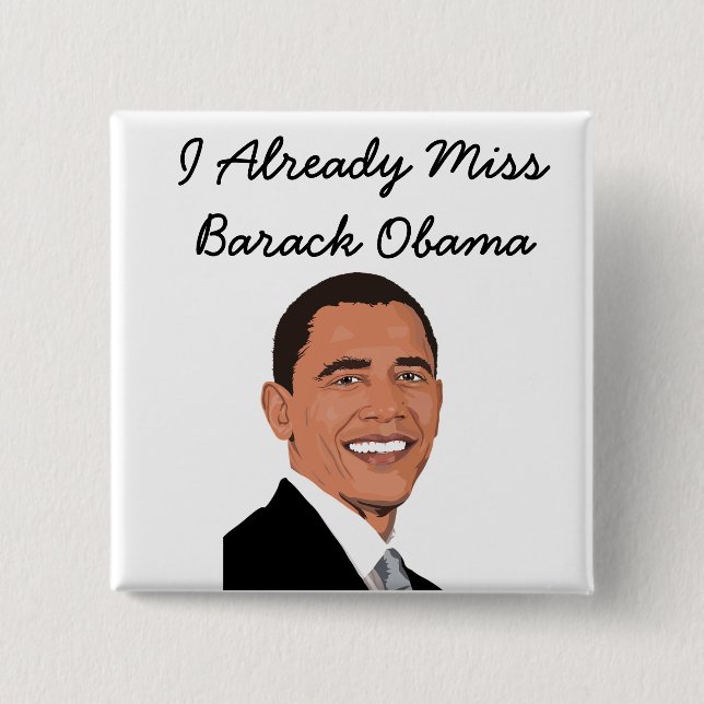 Badge Carré 5 Cm J'ai déjà Mlle Barack Obama Button (Devant)