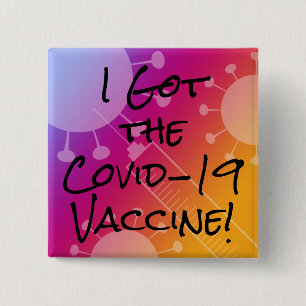 Badge Carré 5 Cm J'ai eu l'Ombre coloré du vaccin Covid-19