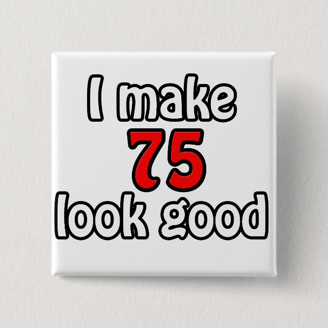 Badge Carré 5 Cm J'ai l'air de 75 (Devant)