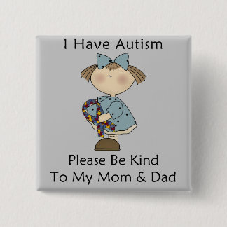 Badge Carré 5 Cm J'ai l'autisme