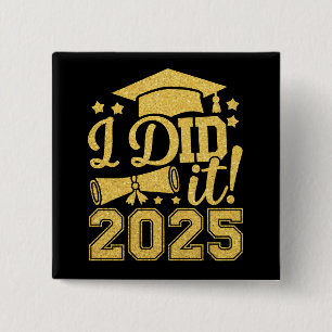 Badge Carré 5 Cm J'ai Réussi 2025 Diplômé Promotion 2025