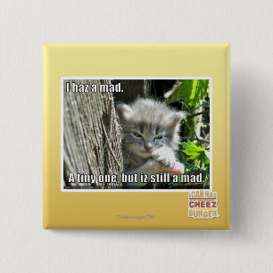 Badge Carré 5 Cm J'ai un fou