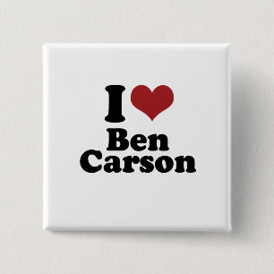 Badge Carré 5 Cm J'aime Ben Carson pour le président