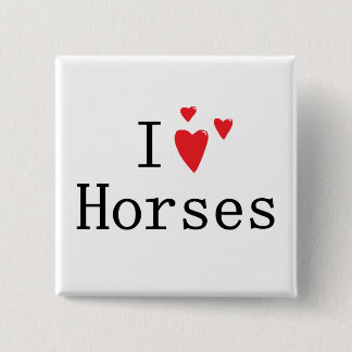 Badge Carré 5 Cm J'aime des chevaux