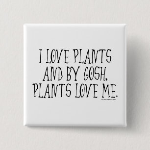 Badge Carré 5 Cm J'aime des plantes et les plantes m'aiment