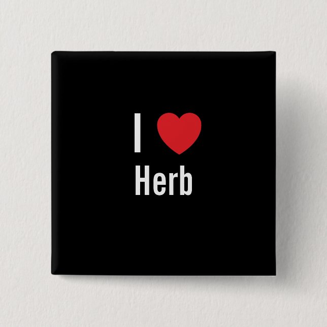 Badge Carré 5 Cm J'aime Herb (Devant)