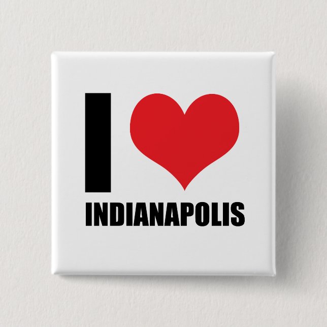 Badge Carré 5 Cm J'aime Indianapolis (Devant)