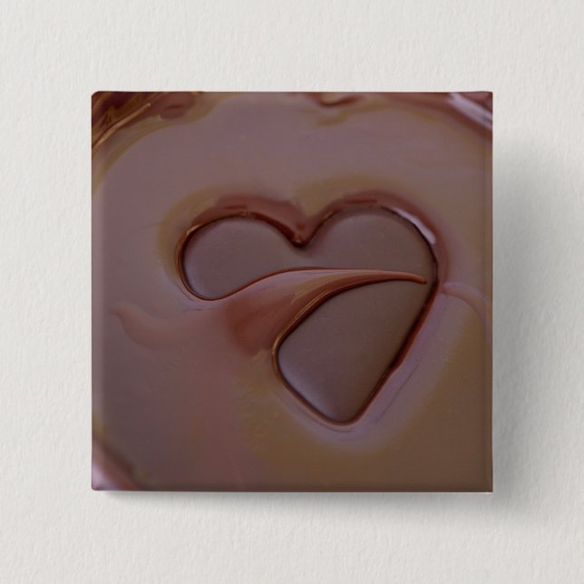 Badge Carré 5 Cm J'aime le chocolat (Devant)
