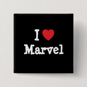 Badge Carré 5 Cm J'aime le coeur de Marvel T-Shirt