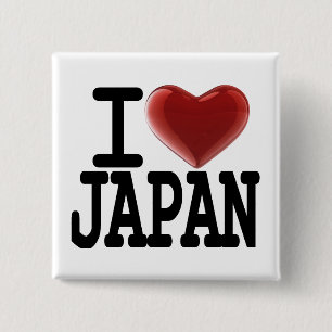 Badge Carré 5 Cm J'aime le JAPON