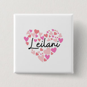 Badge Carré 5 Cm J'aime Leilani