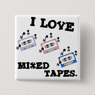 Badge Carré 5 Cm J'aime les bandes mixtes